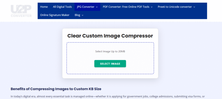 Step-by-step guide on how to compress image to 50kb online without losing quality using 50 kb image converter.