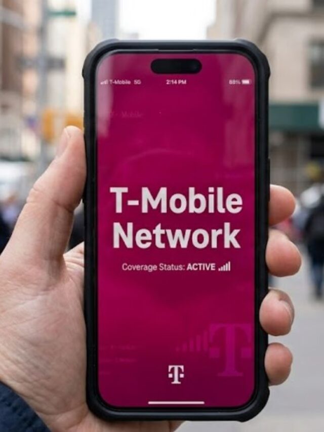 T-Mobile logo displayed on a smartphone screen representing network outage compensation and bill credits for customers