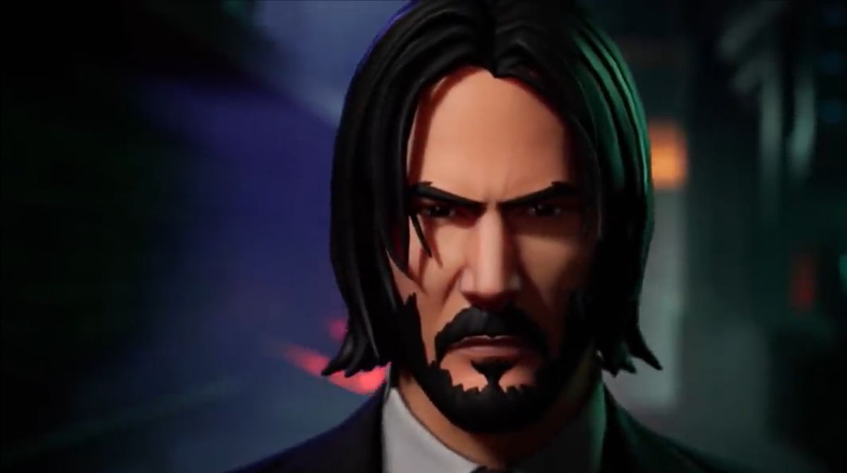 Player using a Reload Portable Extractor to extract the Mythic John Wick Sprite in Fortnite Reload."