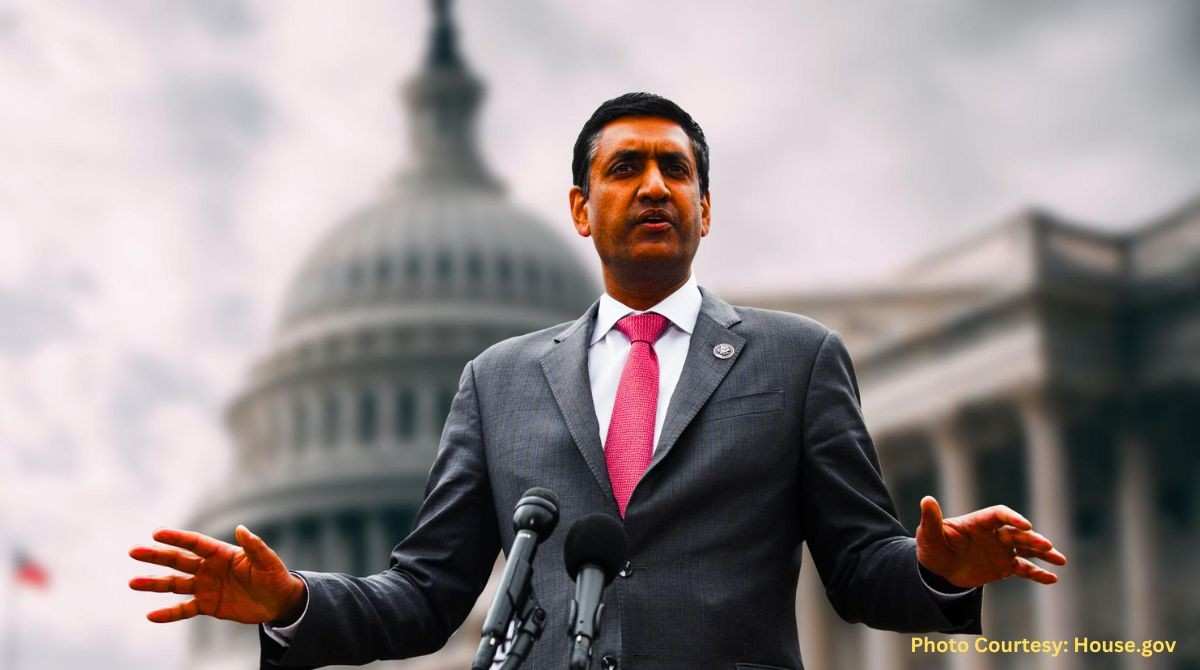 US Representative Ro Khanna speaking at a press event regarding the Data Center Bill of Rights