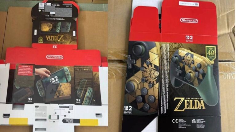 Zelda Nintendo Switch 2 system and Pro Controller leaked image