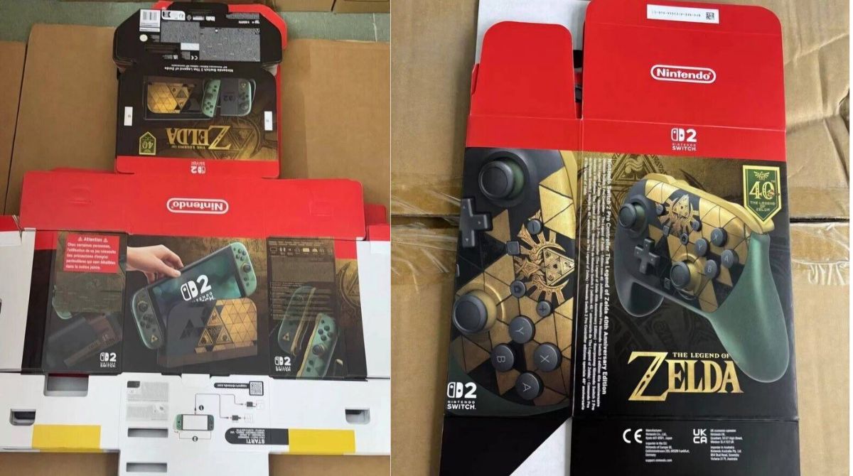 Zelda Nintendo Switch 2 system and Pro Controller leaked image