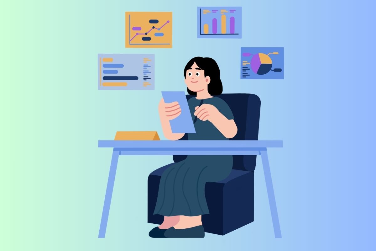 Office employee improving productivity through fast and efficient typing