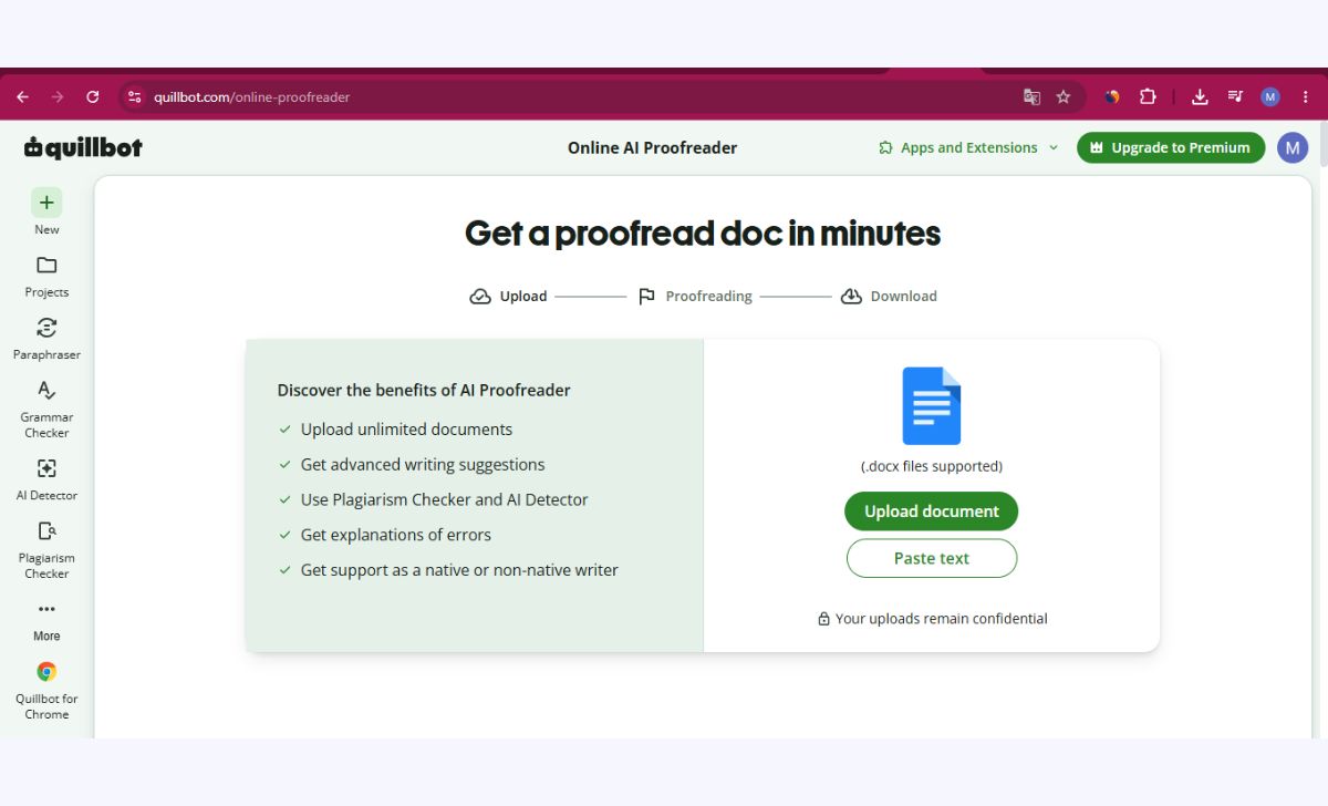 Grammar checking tool correcting document text