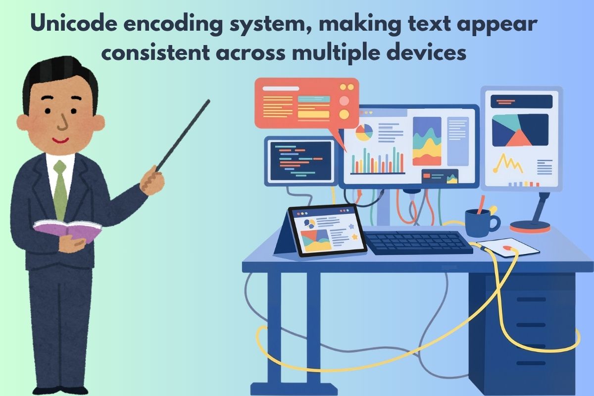 Unicode encoding system, making text appear consistent across multiple devices